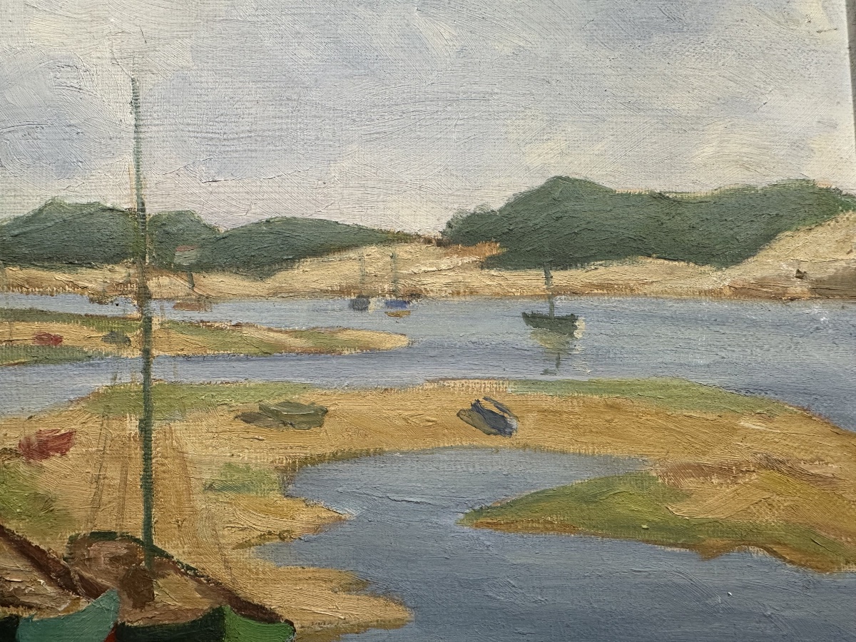 Raymond Simonin (1907-1998) — Les sardiniers à quai / Saint Gilles Croix-de-Vie, Vendée Lorrain-photo-5