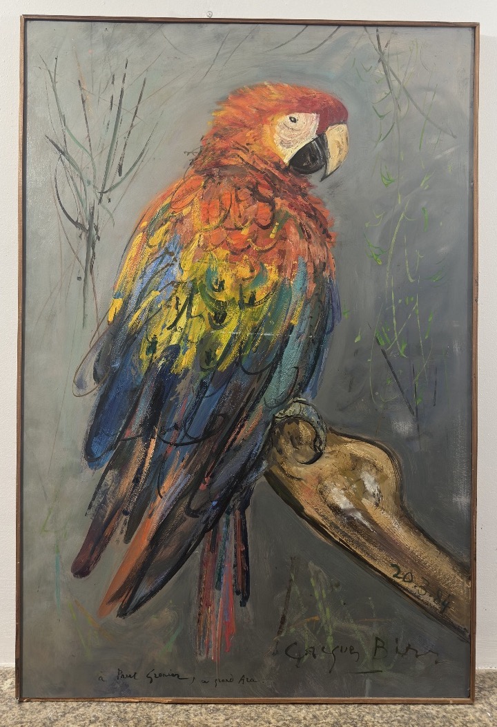 Jacques Birr (1920-2012) - The Great Macaw - Oil On Panel, 1984 Perroquet