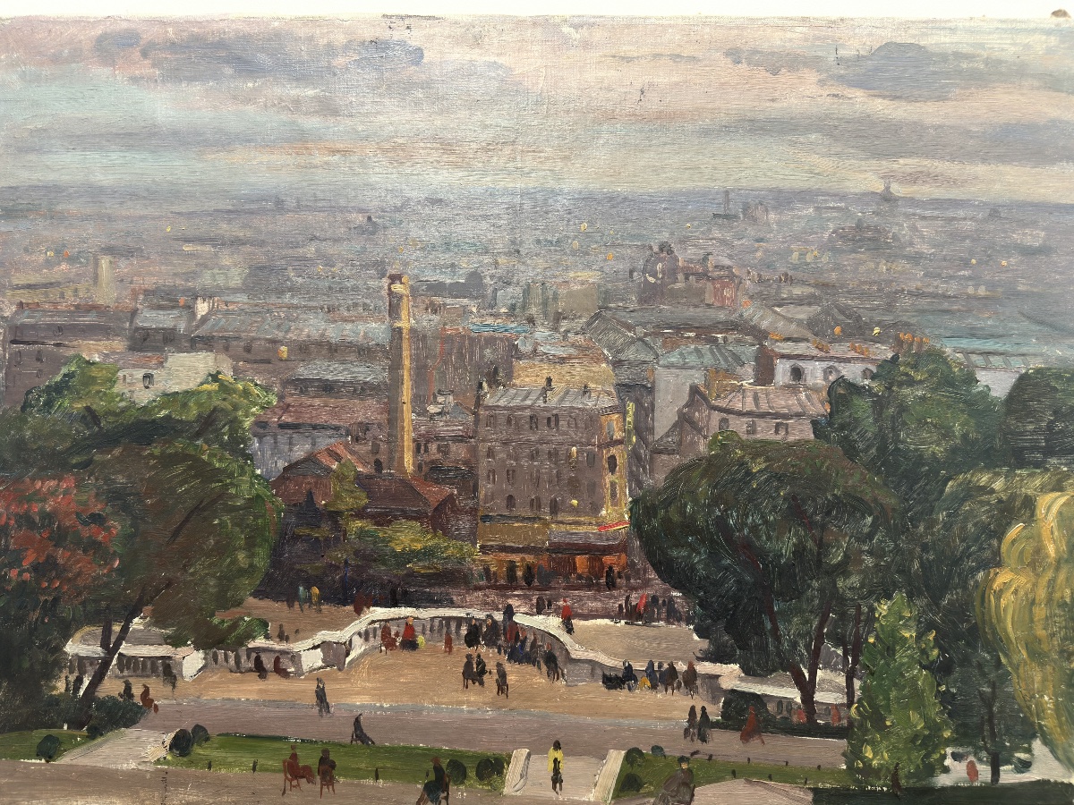 Pierre Lepage (1906, épinal – 1983, Paris) Panoramic View  Paris From The Heights Of Montmartre-photo-2