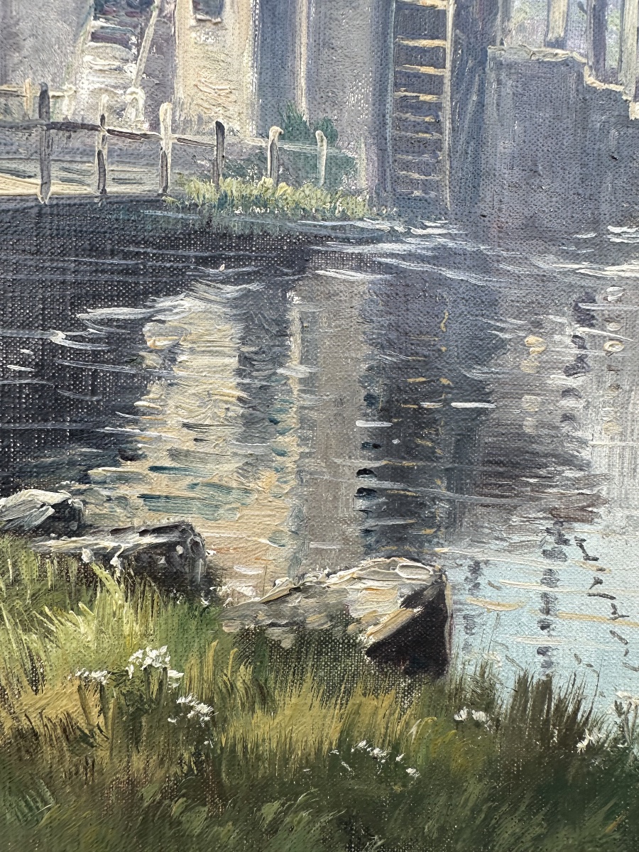 Eugène Galien-laloue (1854–1941), Known As M. Juliany Watermill And Boat On A River-photo-4