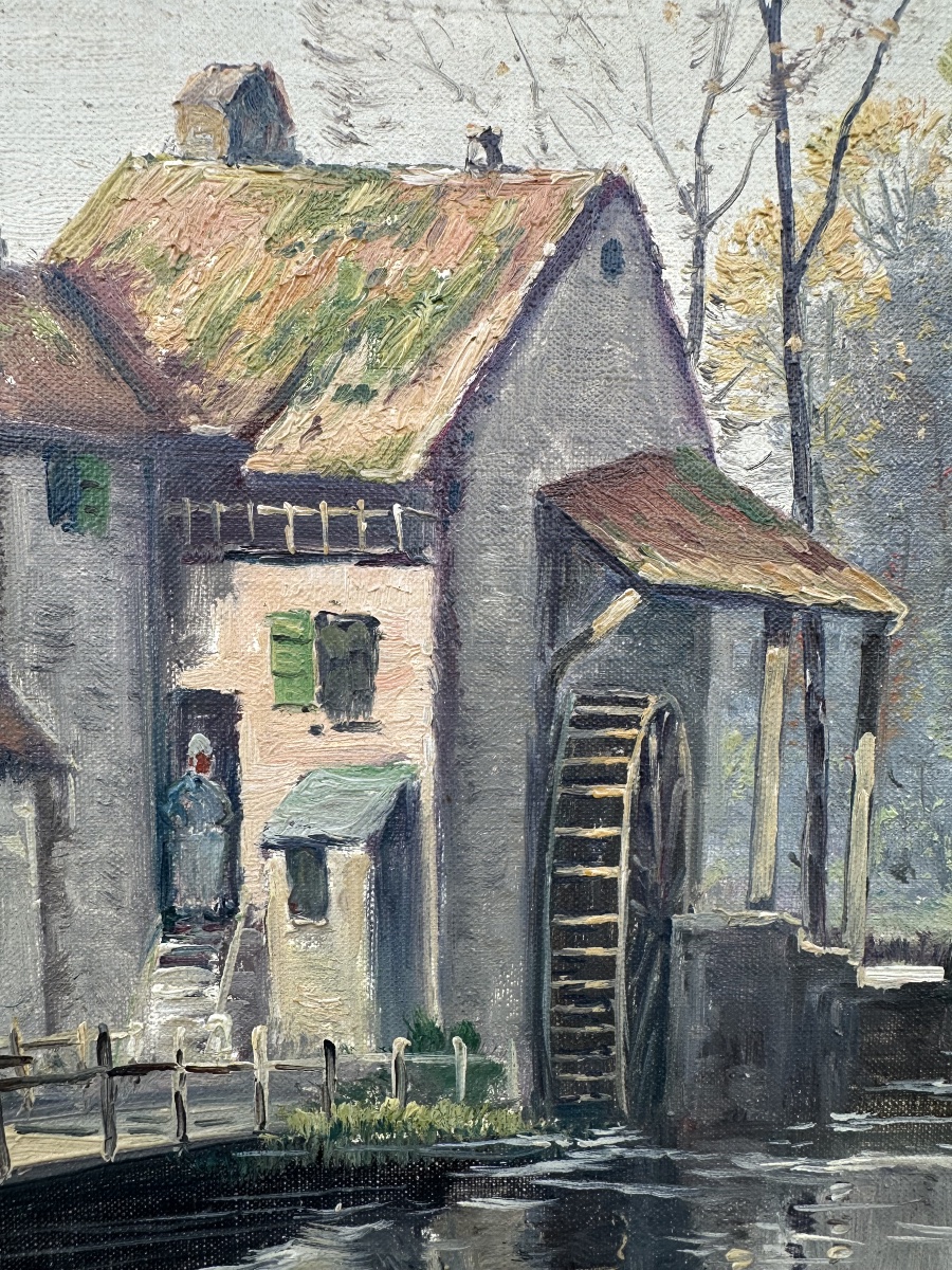 Eugène Galien-laloue (1854–1941), Known As M. Juliany Watermill And Boat On A River-photo-3