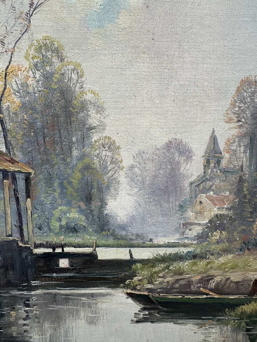 Eugène Galien-laloue (1854–1941), Known As M. Juliany Watermill And Boat On A River-photo-4