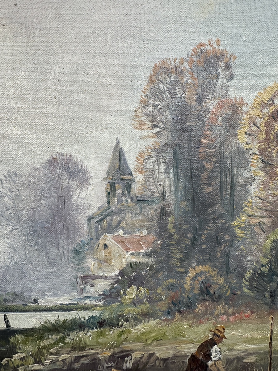 Eugène Galien-laloue (1854–1941), Known As M. Juliany Watermill And Boat On A River-photo-5
