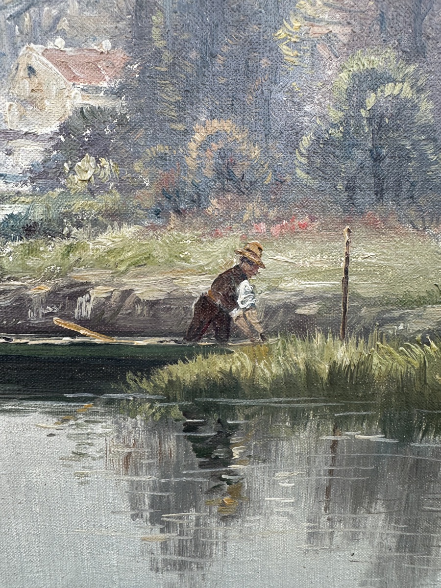 Eugène Galien-laloue (1854–1941), Known As M. Juliany Watermill And Boat On A River-photo-6