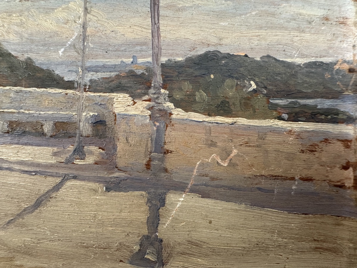 Georges Paul Joseph DARASSE (1855-?) Terrasse au réverbère, dédicacée à Madame Séverine-photo-4