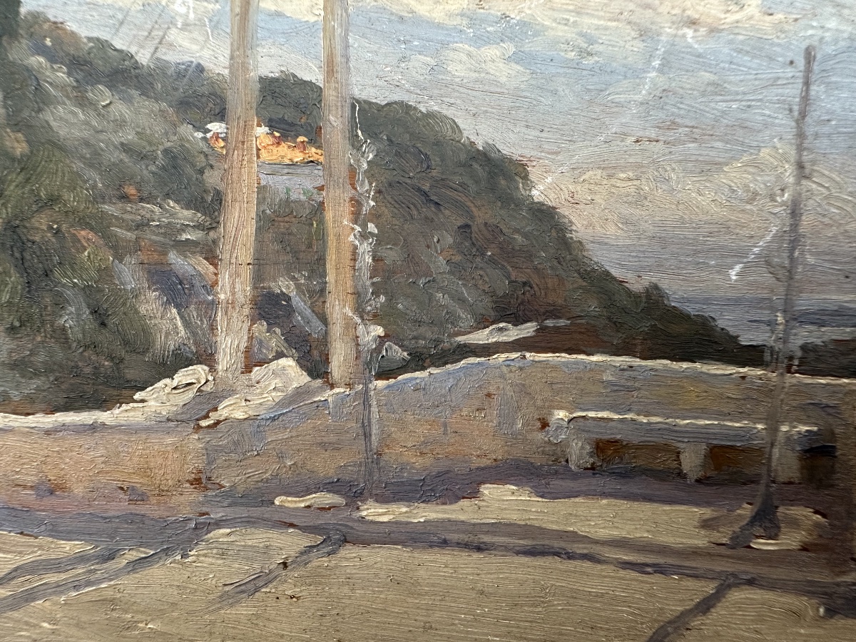 Georges Paul Joseph DARASSE (1855-?) Terrasse au réverbère, dédicacée à Madame Séverine-photo-4