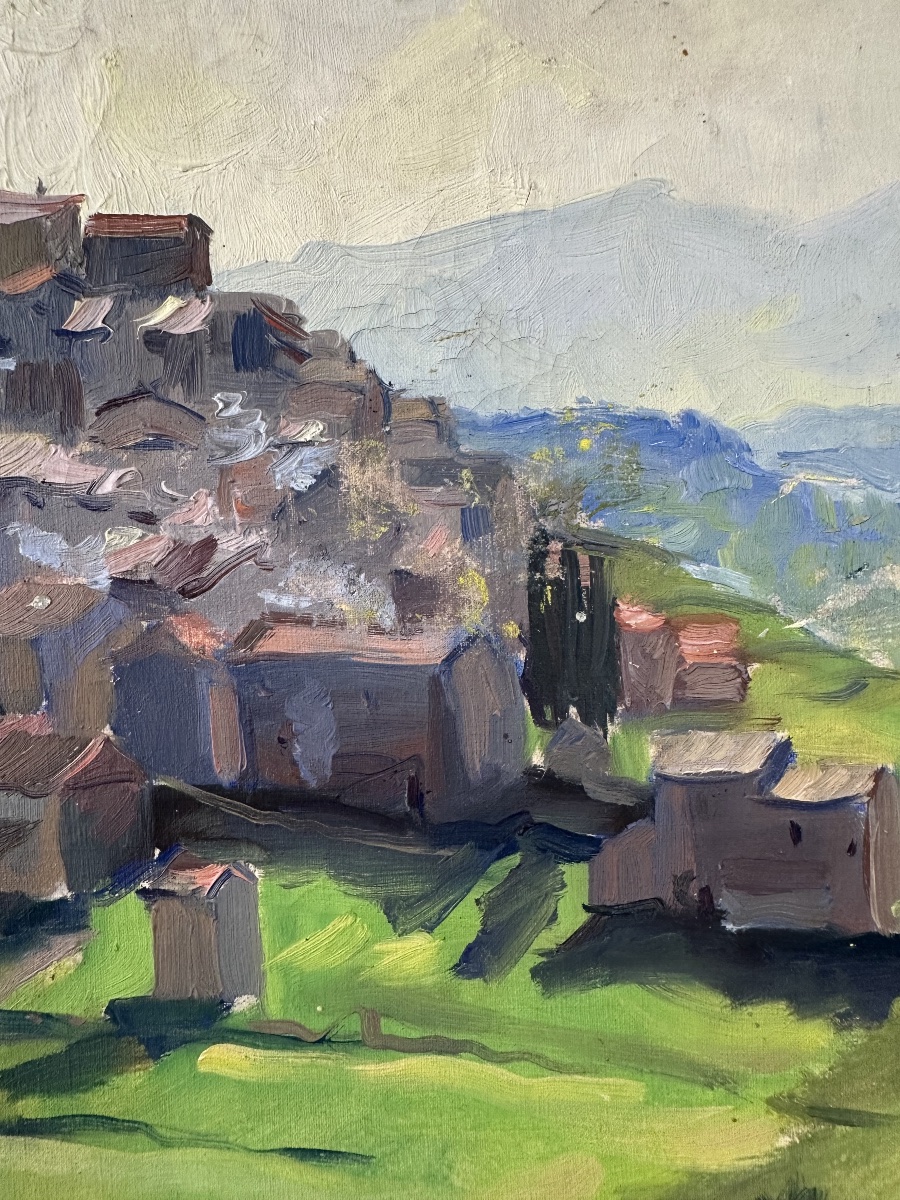 Jean-Émile LAURENT (1906–1983) Village perché dans la lumière du Midi, 1946-photo-2