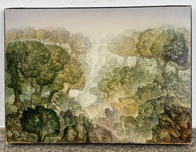 Bernard Ambielle, Known As Roman (born 1951) Imaginary Landscape With Trees Oil On Canvas 
