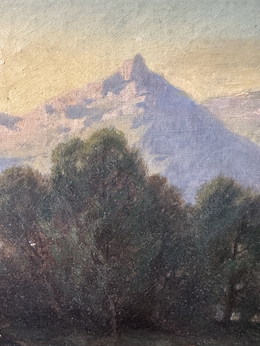 Joseph édouard De Gernon (1811–1878) Mountain Landscape In Evening Light, 1862-photo-1