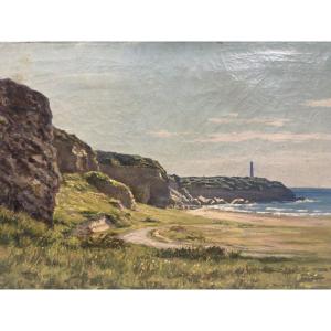 Jean-Georges Pasquet (1851-1936) Huile titrée Chambre d'amour près Biarritz Pays basque Anglet 