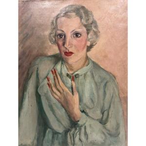 Germaine Decot (née En 1912) Portrait Autoportrait ? Huile Alger 1935 Othon Friesz André Lhote