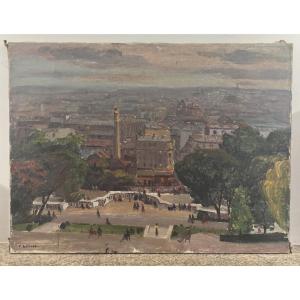 Pierre Lepage (1906, épinal – 1983, Paris) Panoramic View  Paris From The Heights Of Montmartre