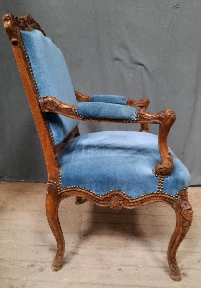 Fauteuil Louis XV Richement Sculpté -photo-3
