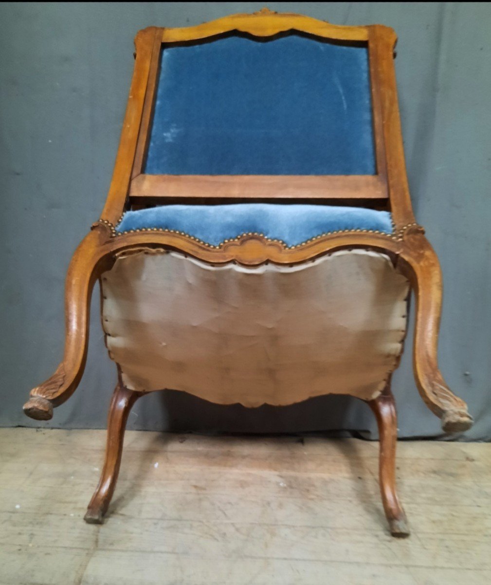 Fauteuil Louis XV Richement Sculpté -photo-2