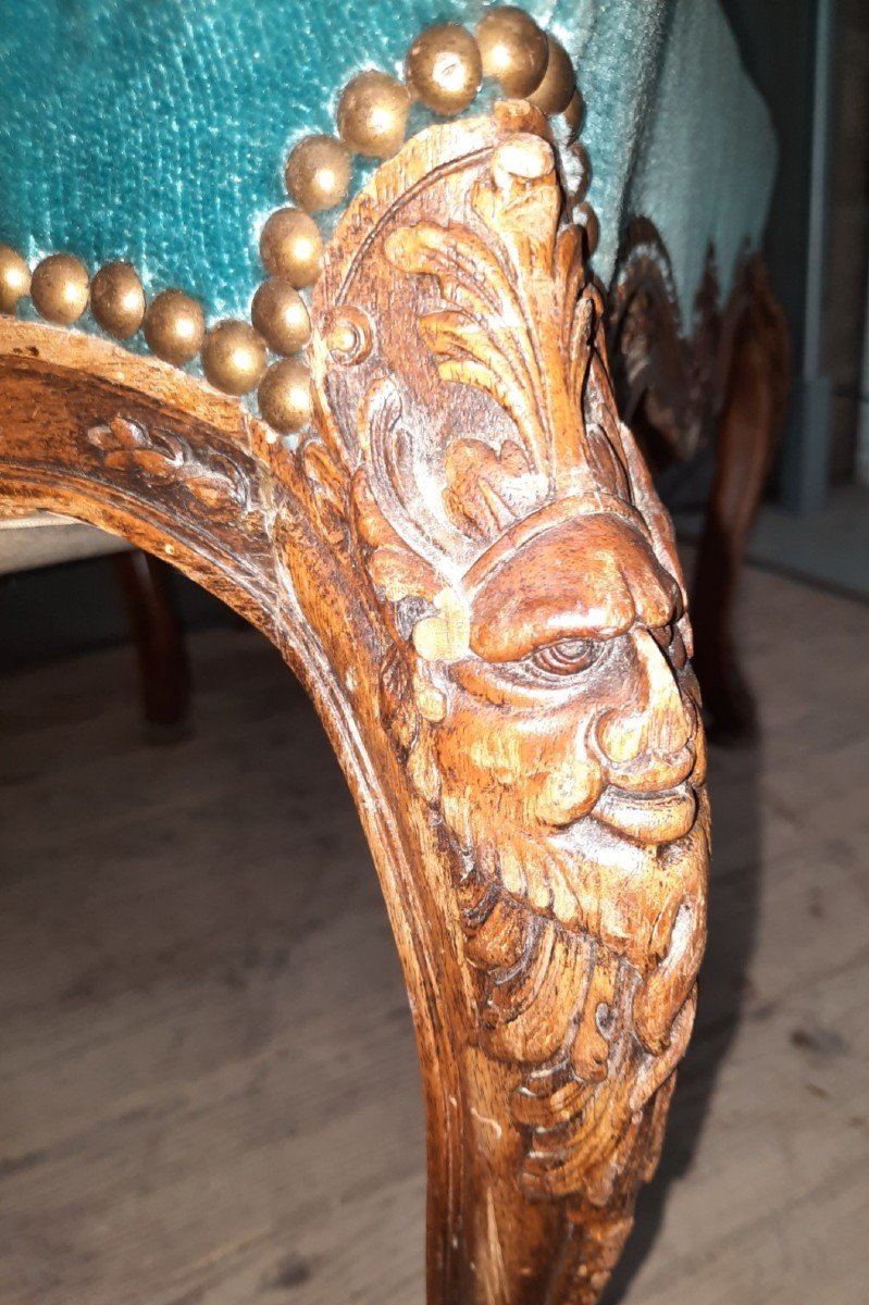 Fauteuil Louis XV Richement Sculpté -photo-4