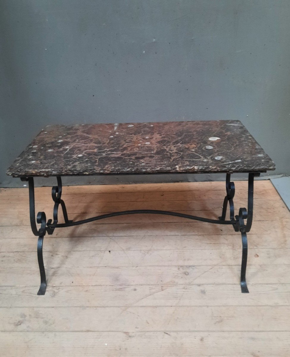 Coffee Table, Fossil Marble Top-photo-1