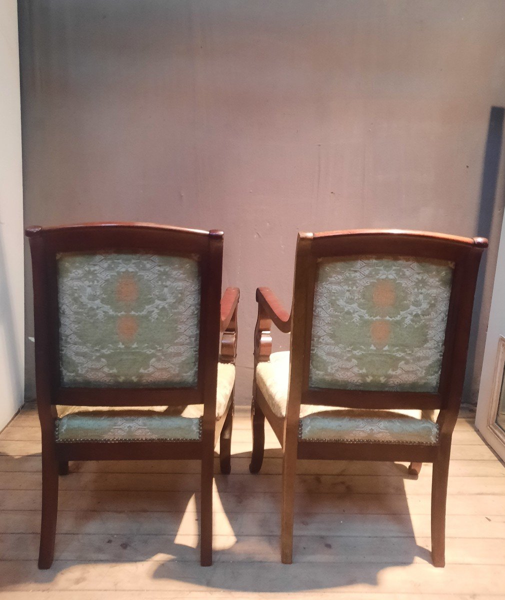 Paire De Fauteuil  Restauration En Acajou-photo-3