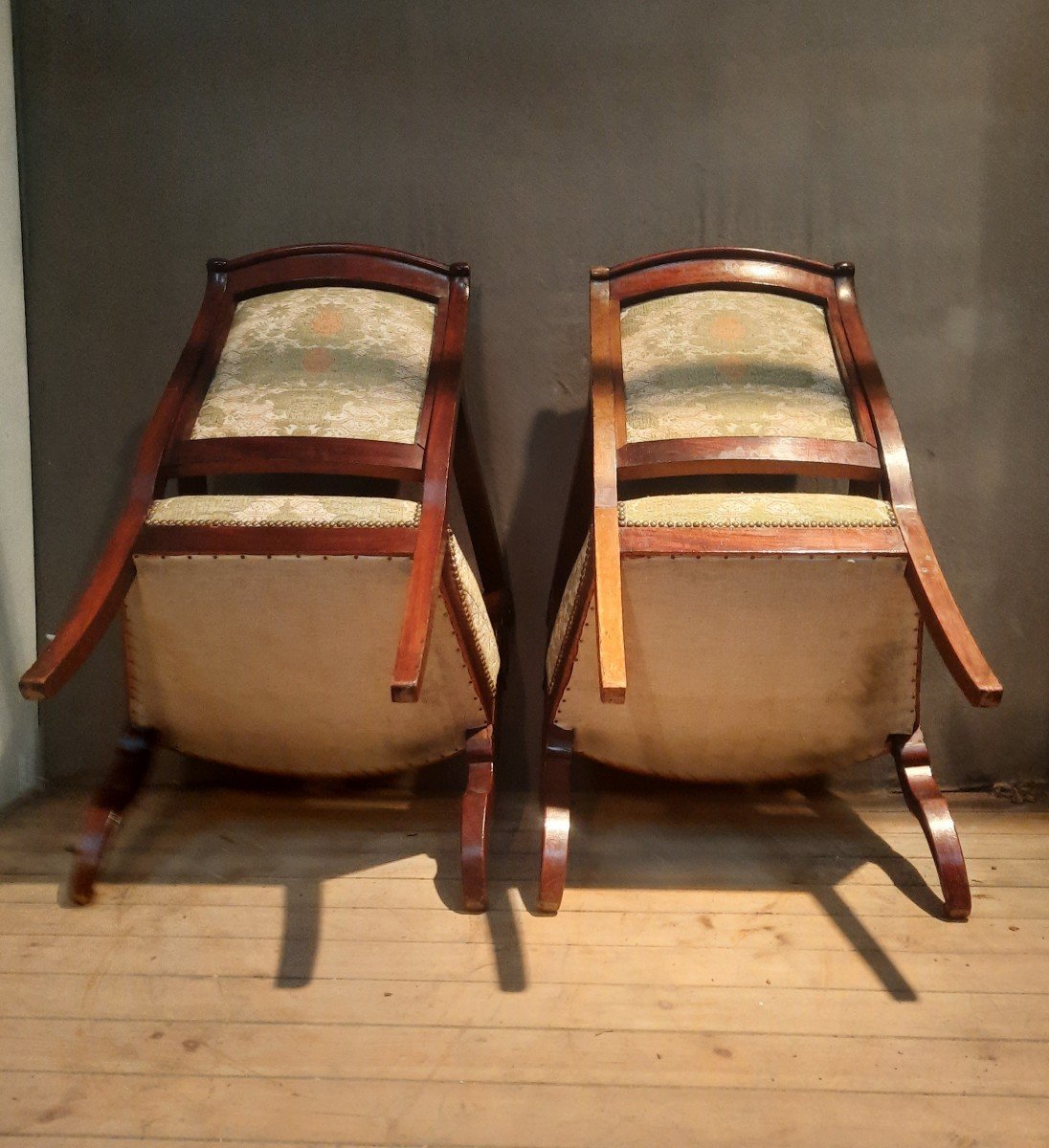 Paire De Fauteuil  Restauration En Acajou-photo-4