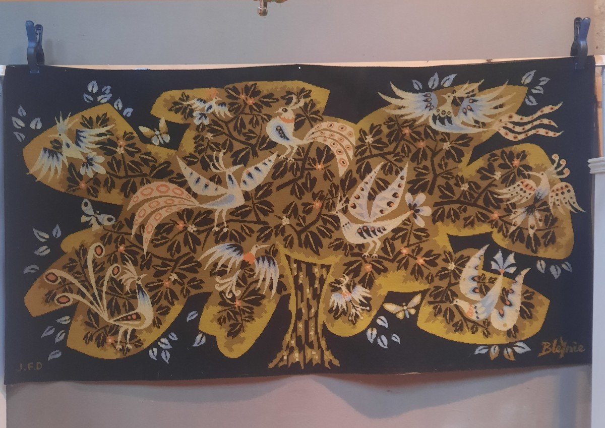 Tapisserie De Claude  Bleynie "l Arbre Aux Oiseaux"