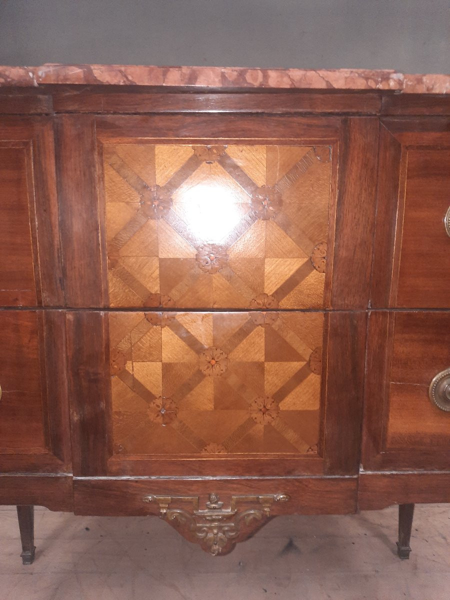 Commode Style Louis XVI  En Plaquage Du Dix-neuvieme Sciecle -photo-5