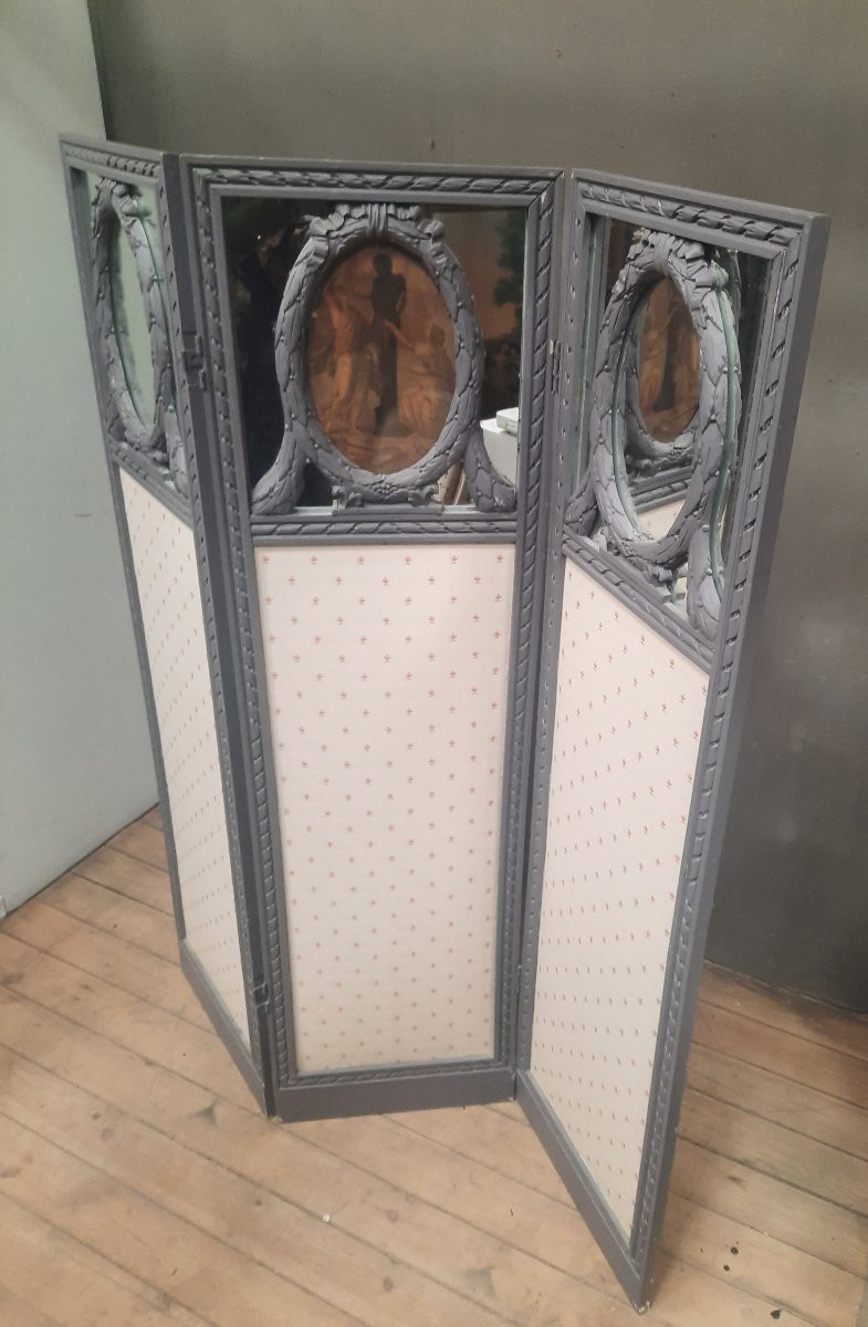 Louis XVI Style Three-leaf Screen -photo-2