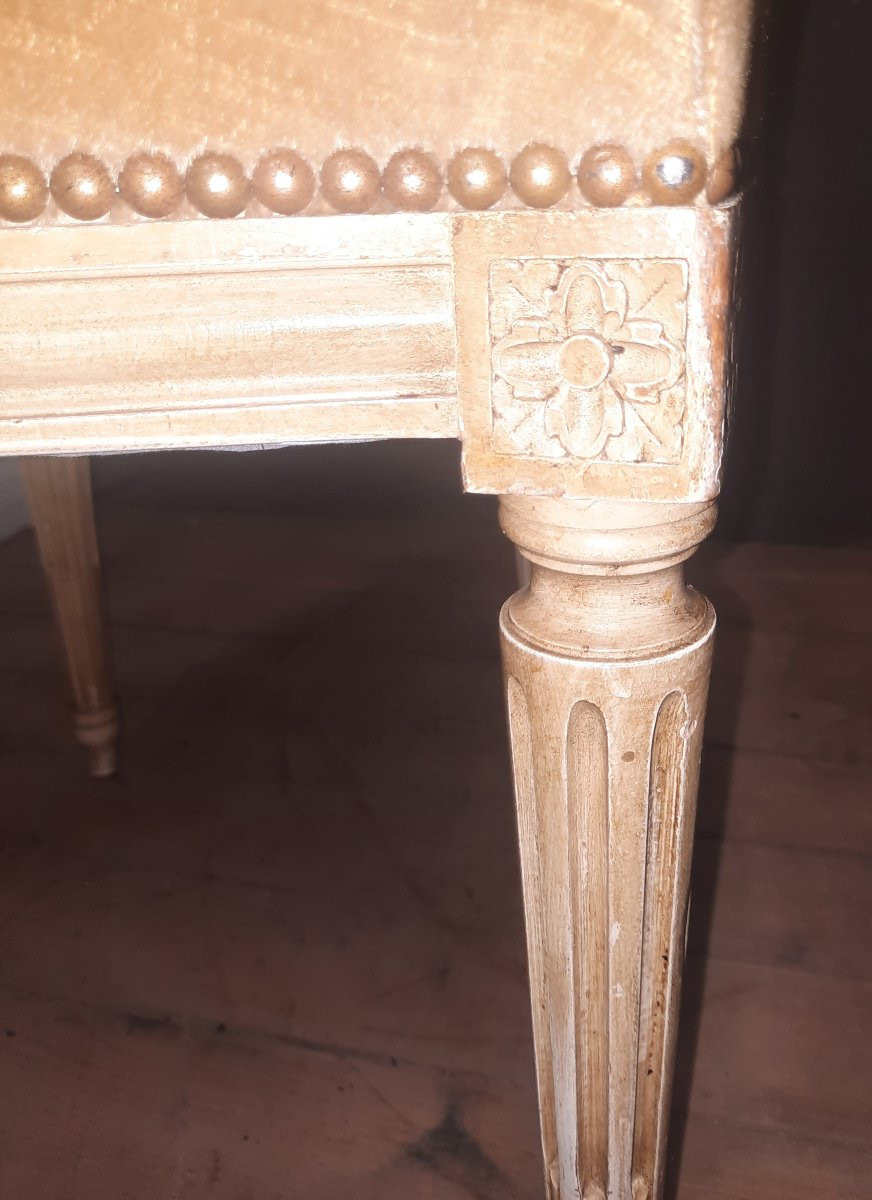 Suite de 4 chaises de style Louis XVI marquées " Gouffe"-photo-8