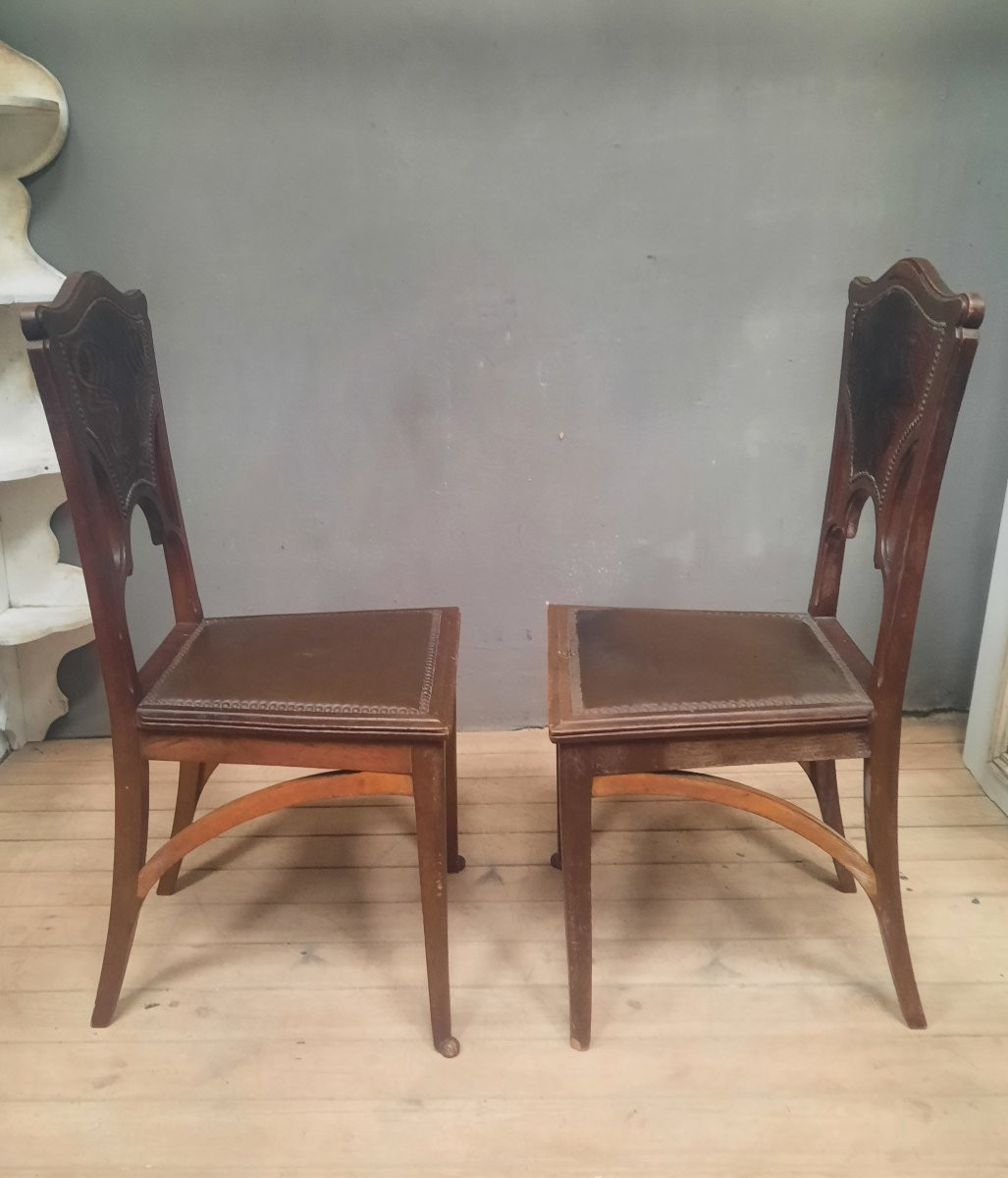 Paire de chaise art nouveau -photo-2