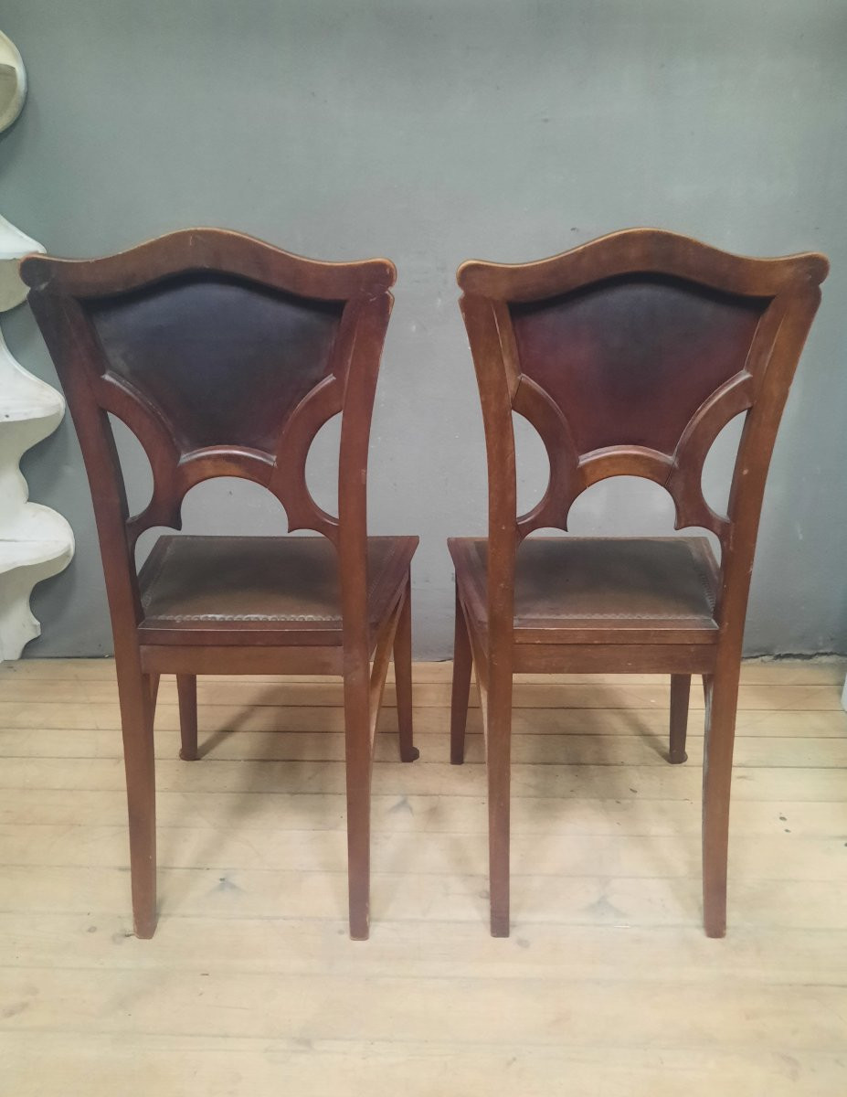 Paire de chaise art nouveau -photo-4