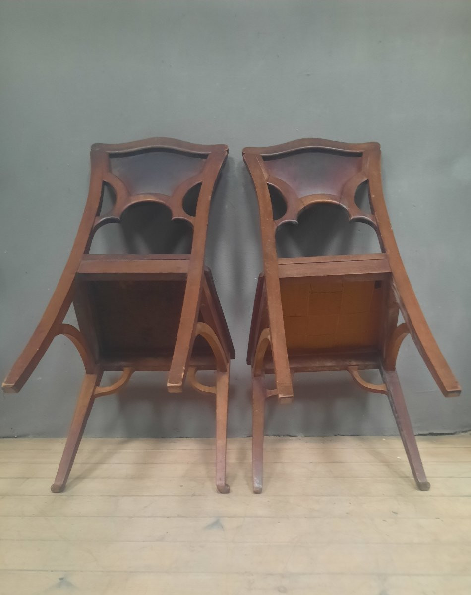 Paire de chaise art nouveau -photo-5
