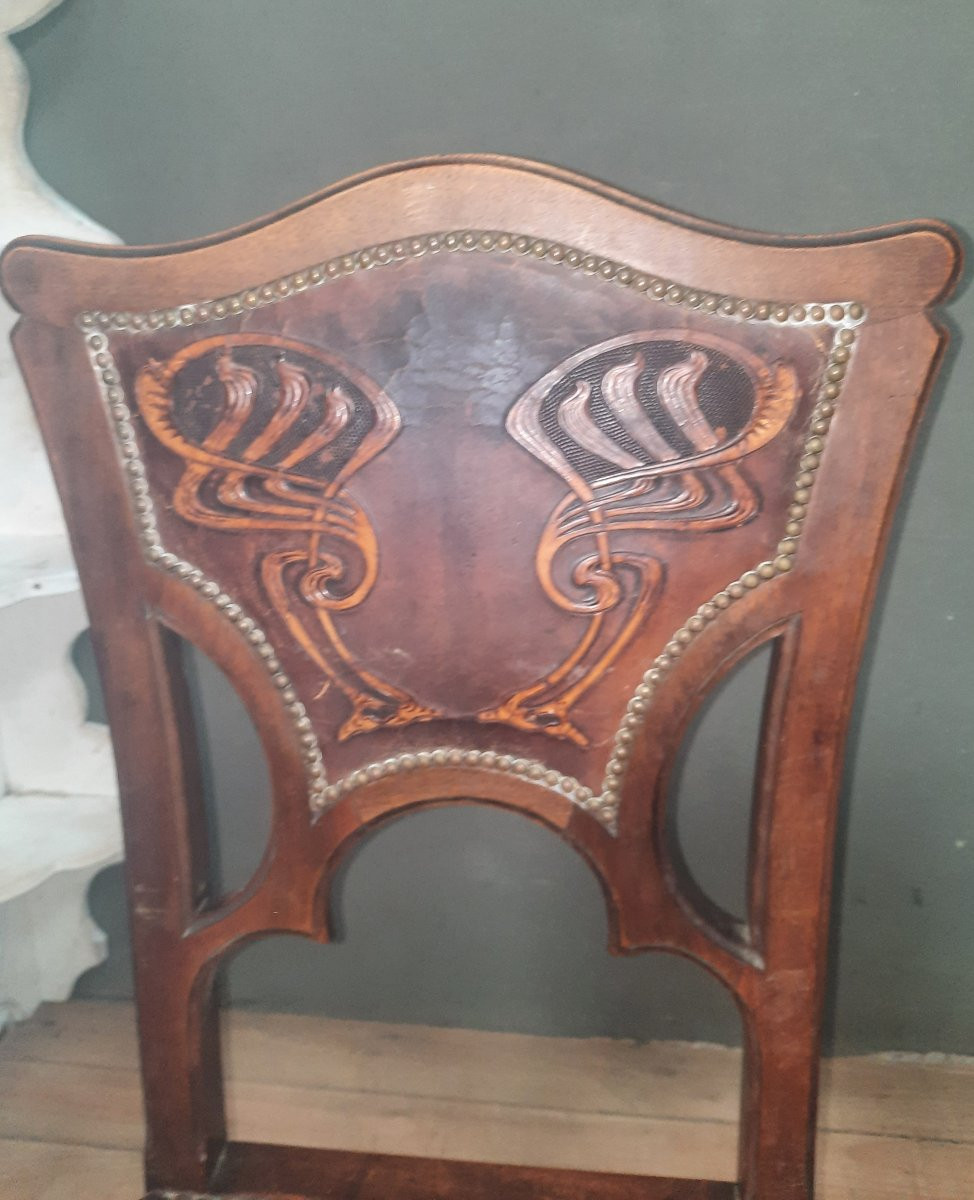 Paire de chaise art nouveau -photo-6
