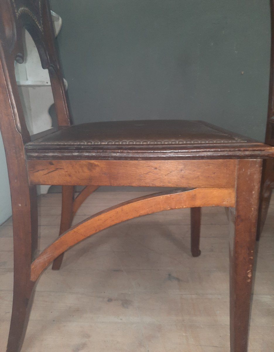 Paire de chaise art nouveau -photo-8