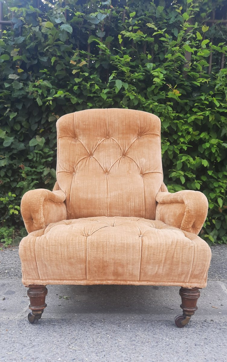 Large Upholstered Toad Armchair -photo-3