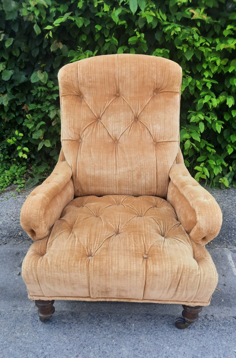 Large Upholstered Toad Armchair -photo-4