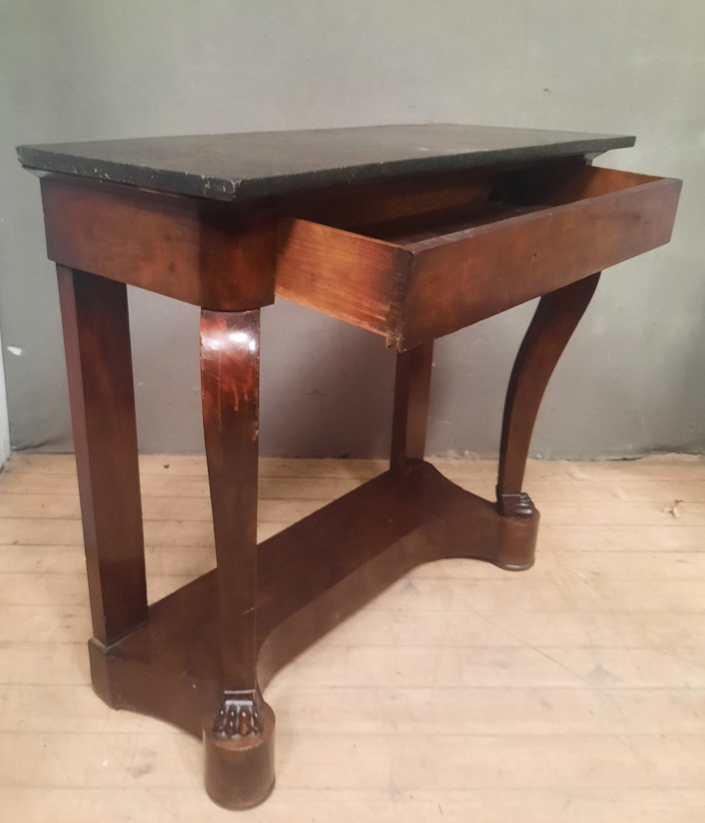 Console en acajou et marbre  du dix-neuvieme -photo-2