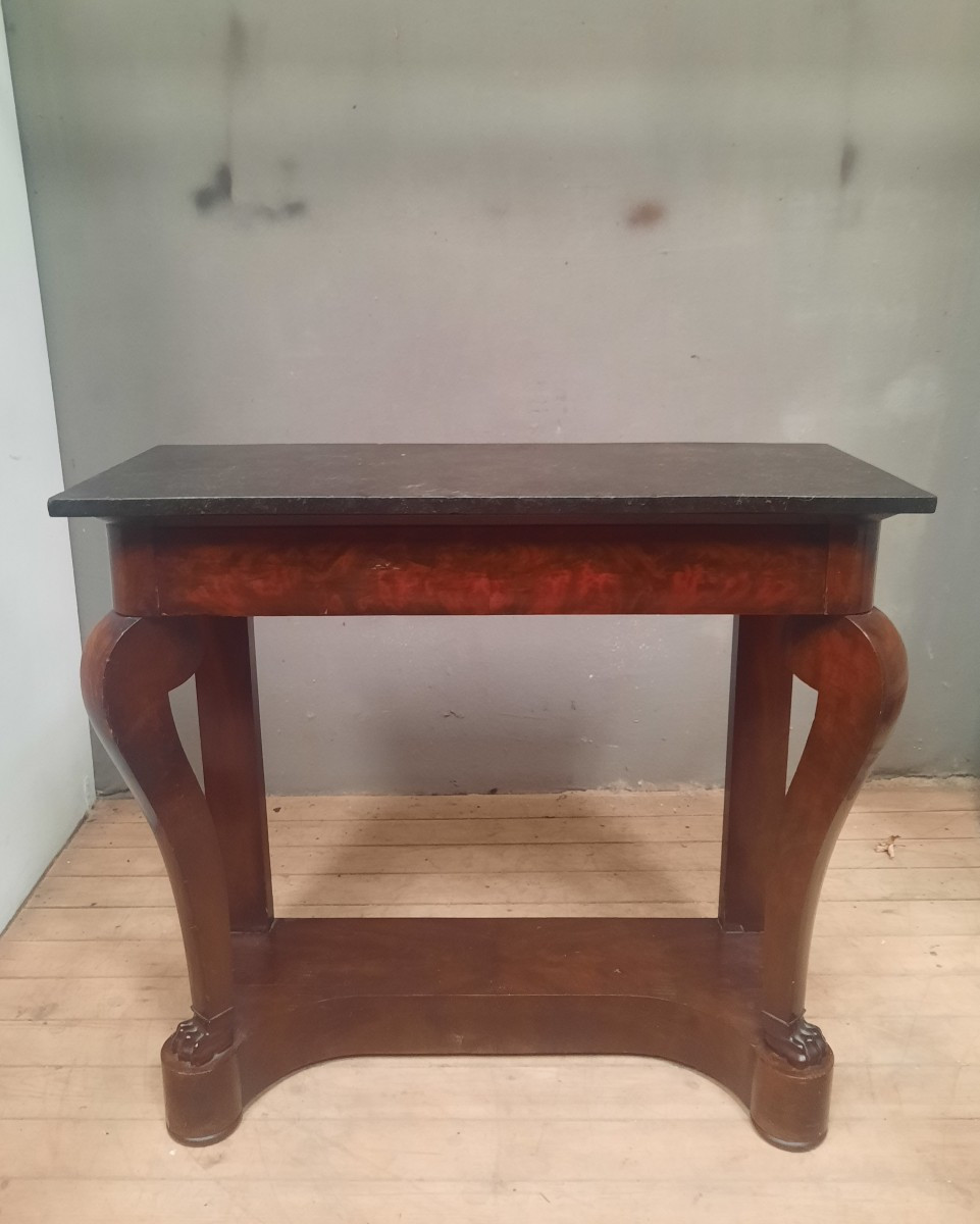 Console en acajou et marbre  du dix-neuvieme 