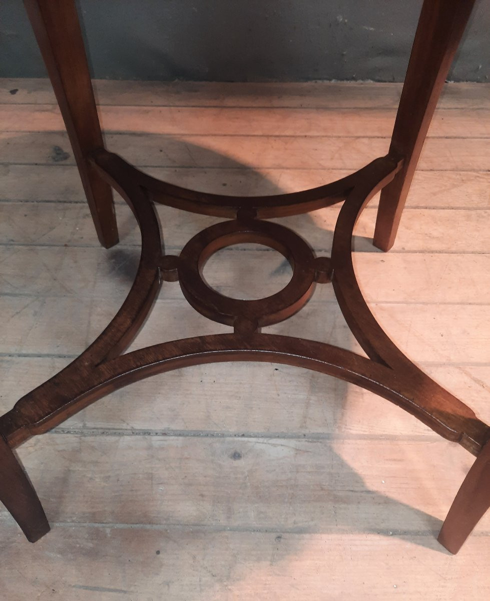 Round Pedestal Table In Veneer Wood-photo-5