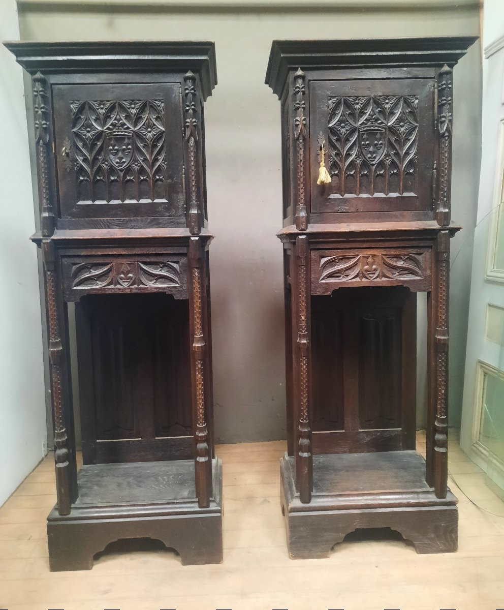Pair Of Gothic Sideboards -photo-2