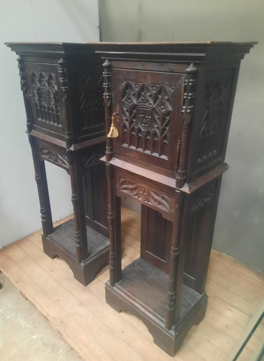 Pair Of Gothic Sideboards -photo-1