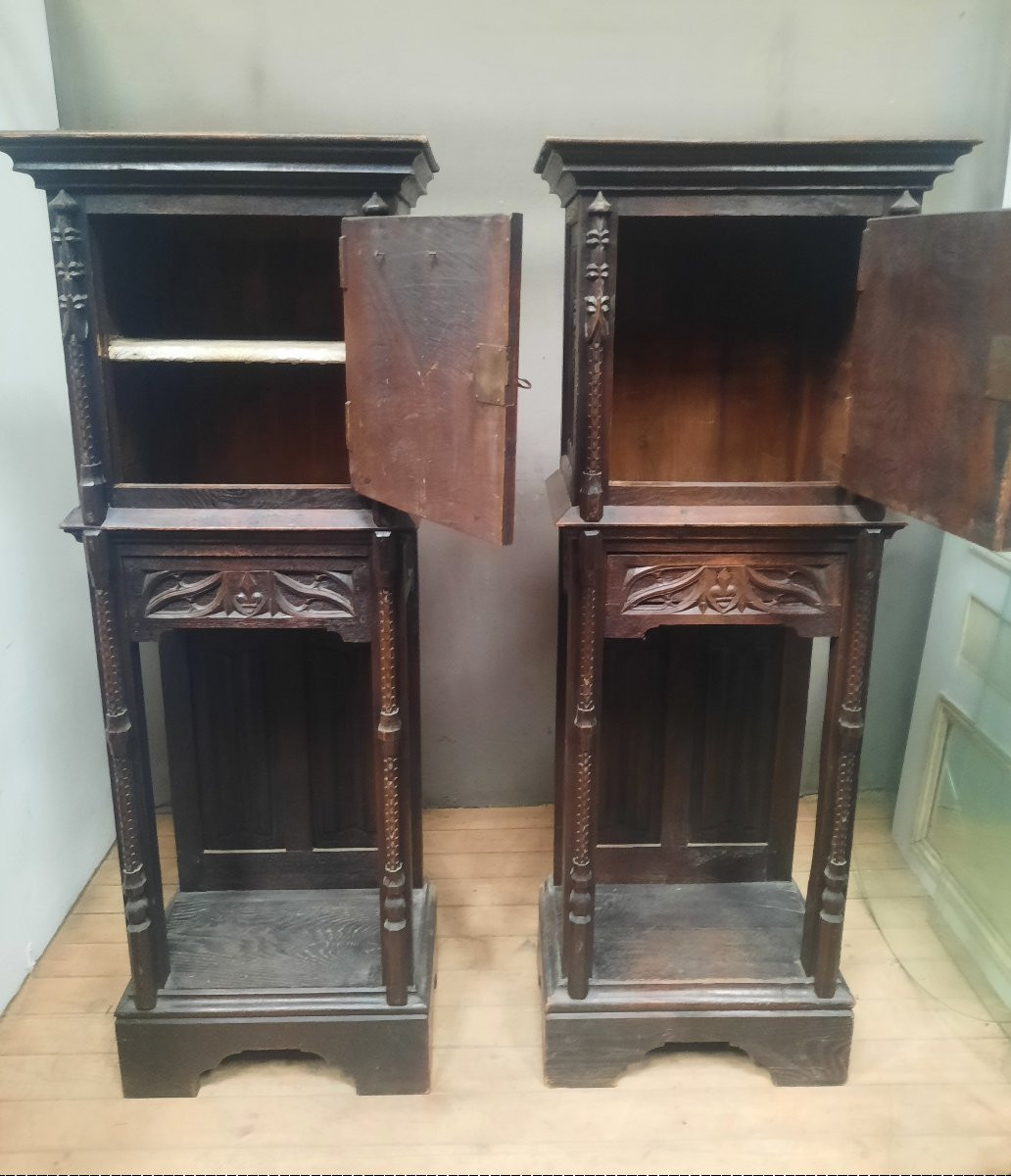 Pair Of Gothic Sideboards -photo-3