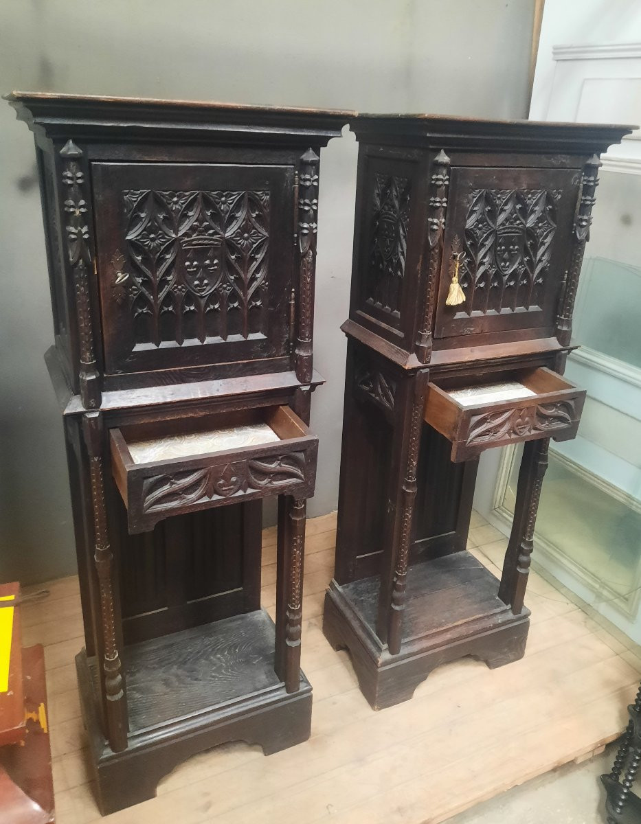 Pair Of Gothic Sideboards -photo-4