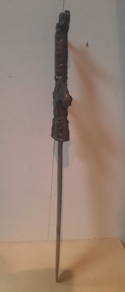 Paire de reproduction  d épée  celte en bronze-photo-4