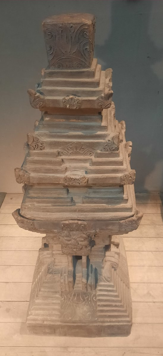 Reproduction en terre cuite d un temple  hindouiste-photo-2