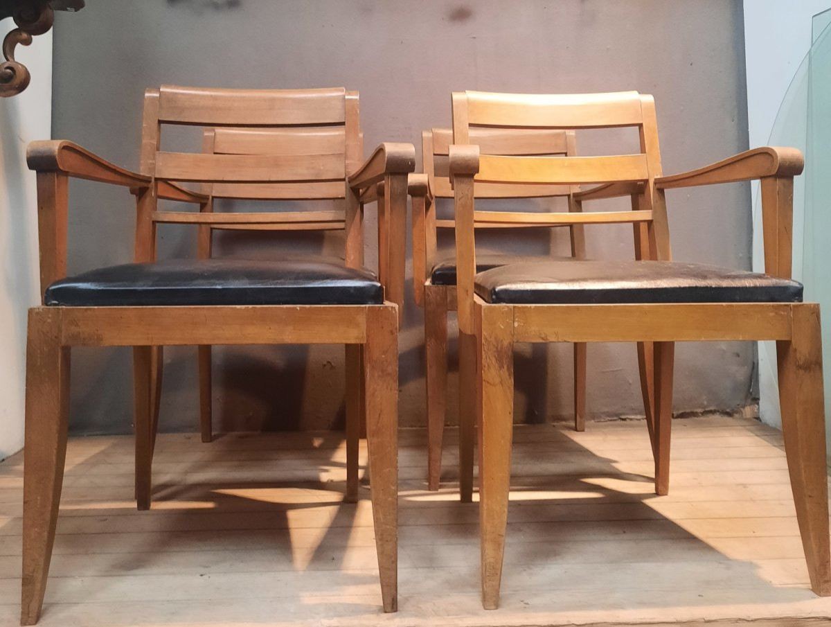 Serie de 4 fauteuils des années 1940-photo-2