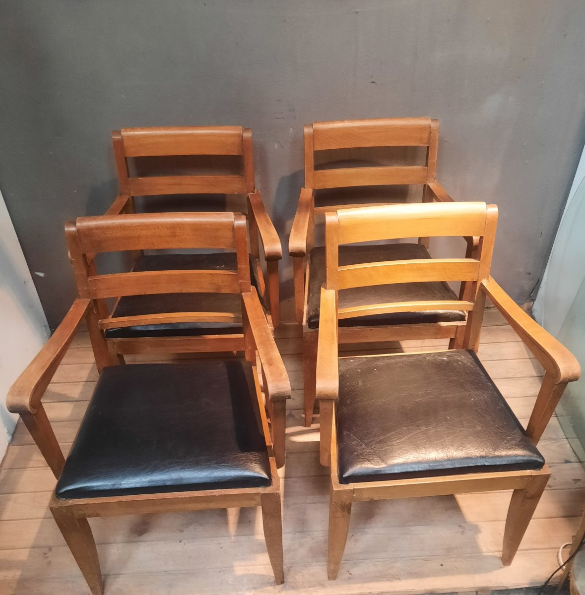 Serie de 4 fauteuils des années 1940-photo-3