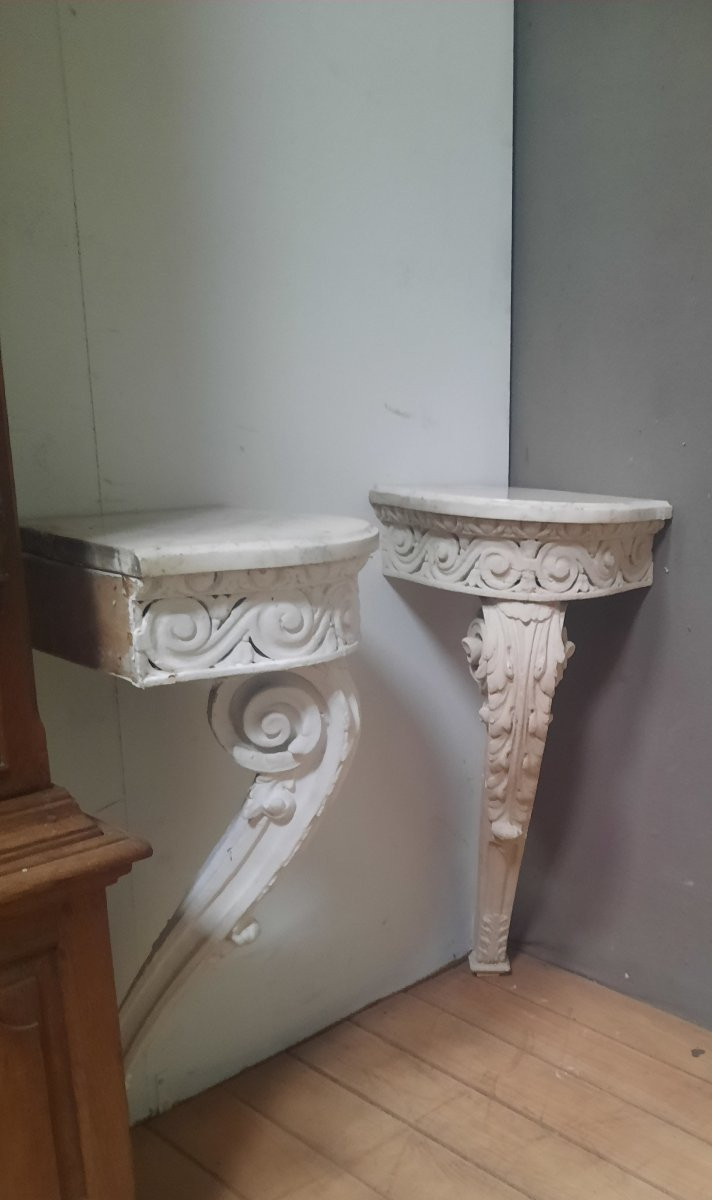 Pair Of Louis XV Style Corner Consoles-photo-1