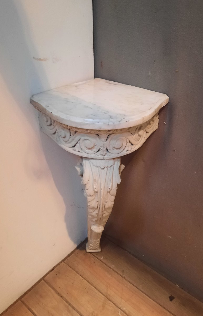 Pair Of Louis XV Style Corner Consoles-photo-4