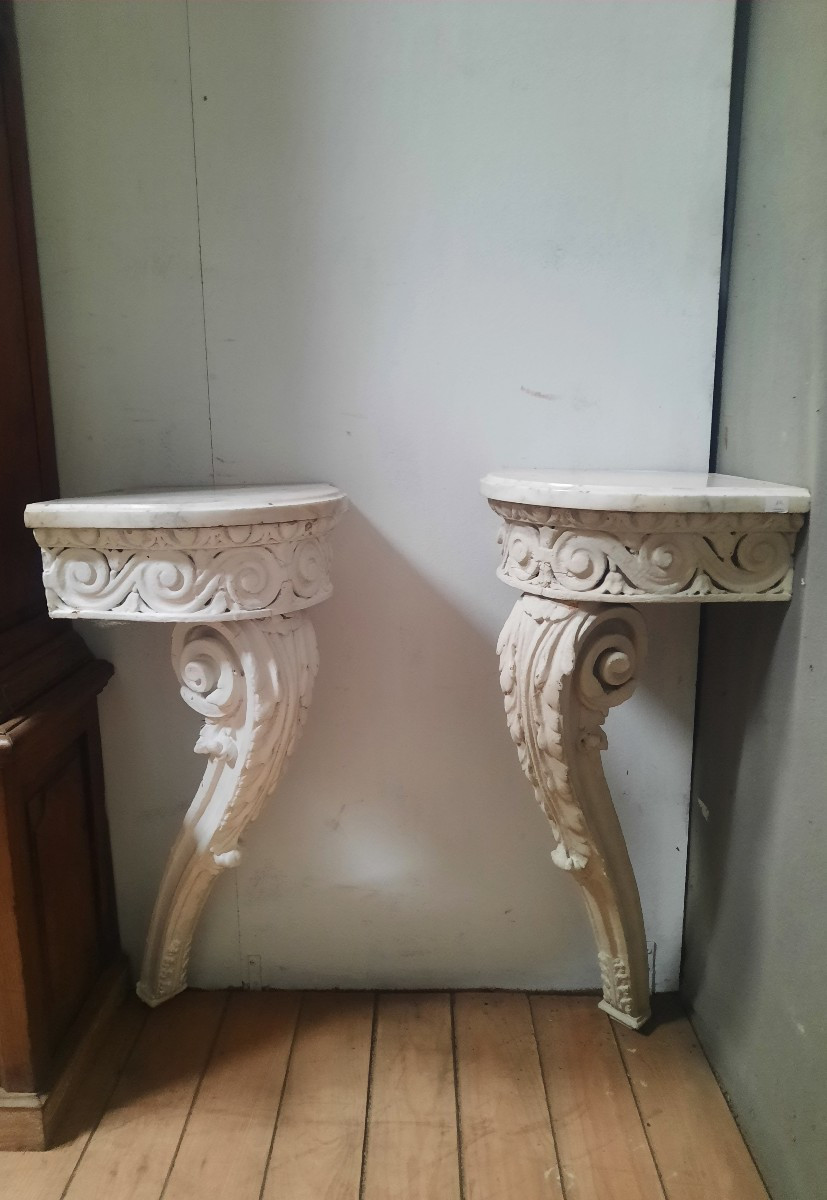 Pair Of Louis XV Style Corner Consoles