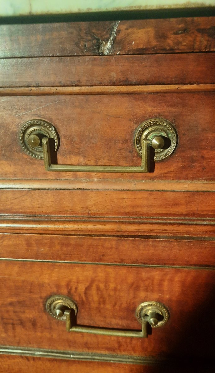Commode d epoque Louis XVI dessu marbre -photo-5