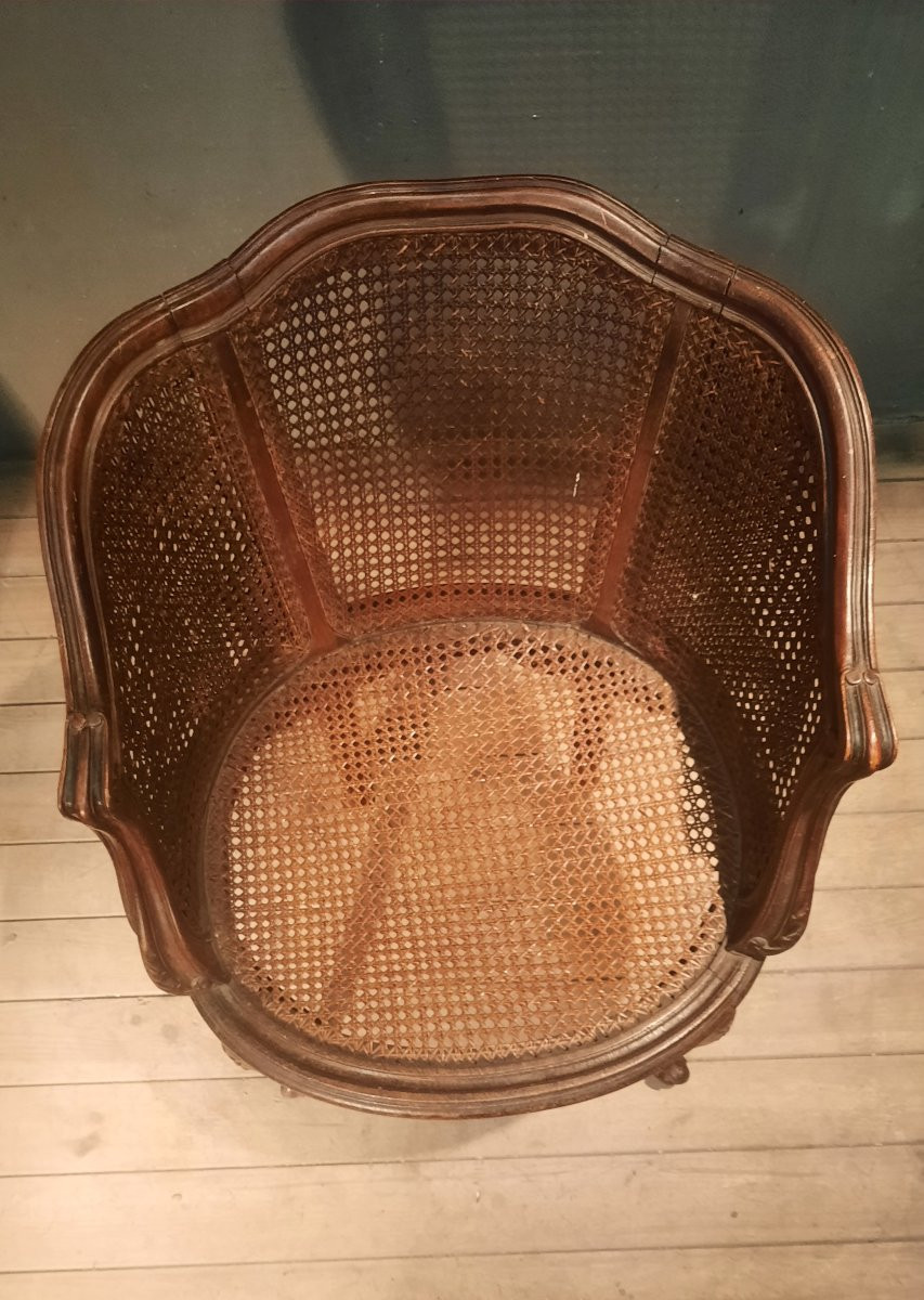 Fauteuil de burreau canné  style Louis XVI -photo-2