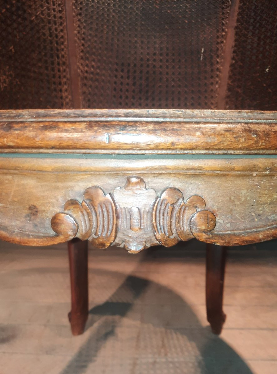 Fauteuil de burreau canné  style Louis XVI -photo-4